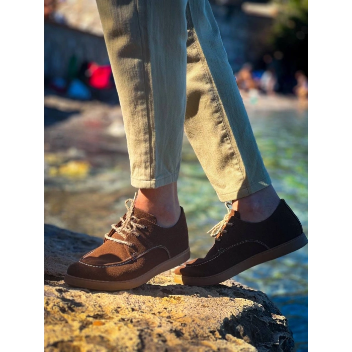 KB-X5 Kuback Kahve Süet Bağcıklı  Günlük Erkek Ayakkabı