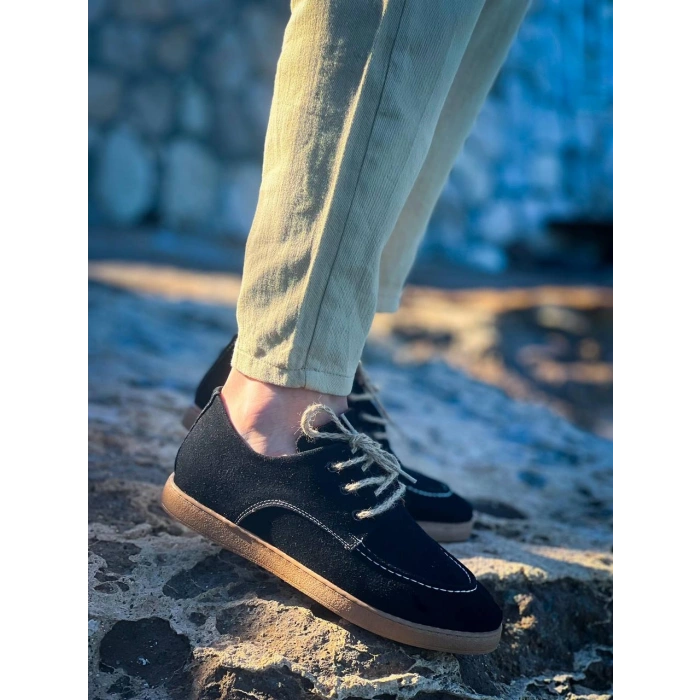 KB-X5 Kuback Siyah  Süet Bağcıklı  Günlük Erkek Ayakkabı