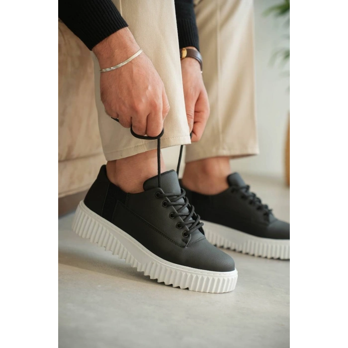 KB-X516 Kuback Siyah Cilt Günlük Erkek Ayakkabı