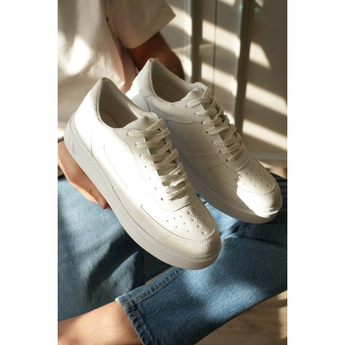 KB-X9 Kuback Beyaz Cilt Günlük Erkek Ayakkabı