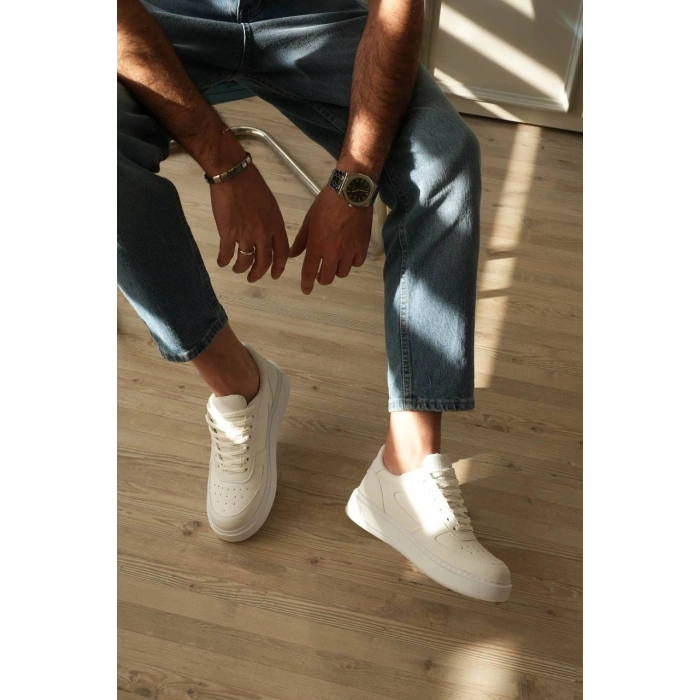 KB-X9 Kuback Beyaz Cilt Günlük Erkek Ayakkabı