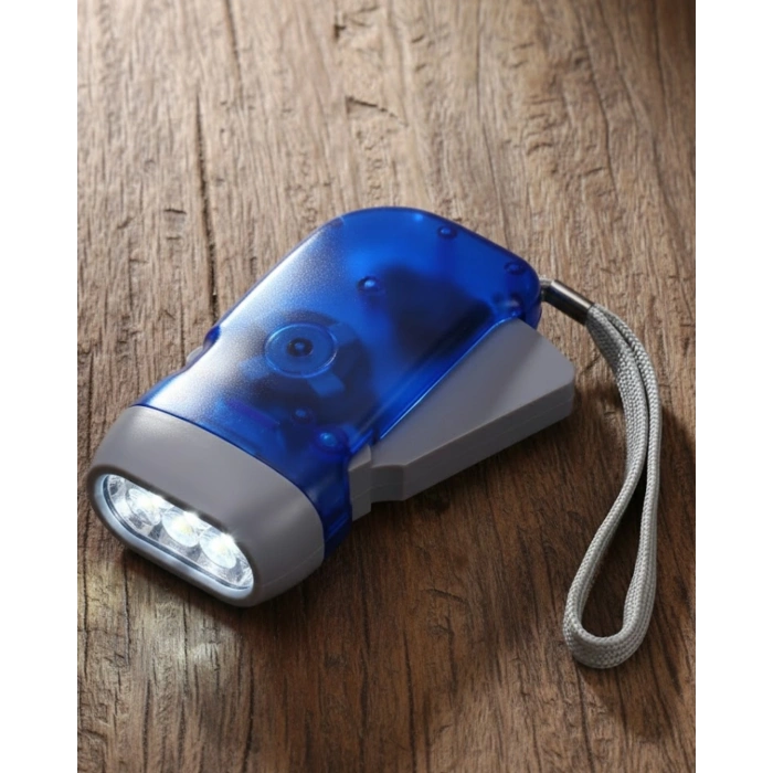 Kendiliğinden Şarjlı El Feneri Pilsiz Dinamolu 3 LED Taşınabilir