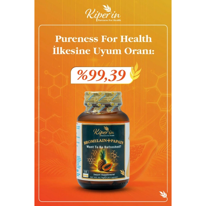 Kiperin Bromelain+ Papain 30 Kapsül