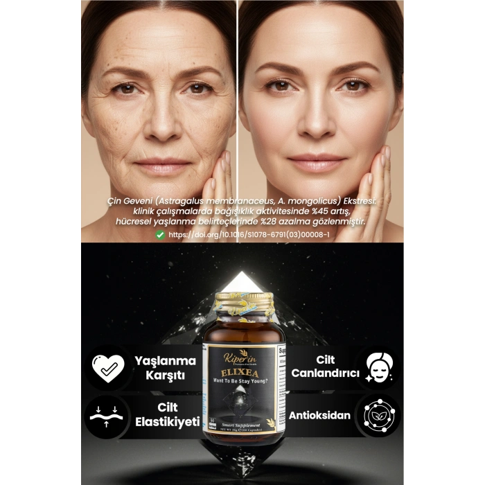 Kiperin Elixea Longevity  Resveratrol, Glutatyon, Koenzim Q10, NMN, NADH, PQQ 60 Kapsül