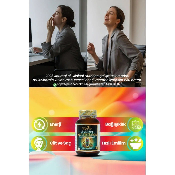 Kiperin Lipozomal Multivitamin 13 Vitamin & 6 Mineral Cilt - Saç - Tırnak & Enerji 30 Kapsül