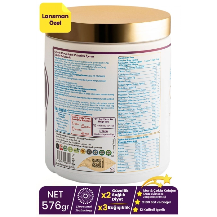 Kiperin Purple Collagen Toz 40 Günlük 575 gr