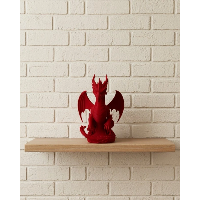 Kırmızı Ejderha Biblo 12 cm Dekoratif Fantastik Obje Hediyelik Süs Eşyası