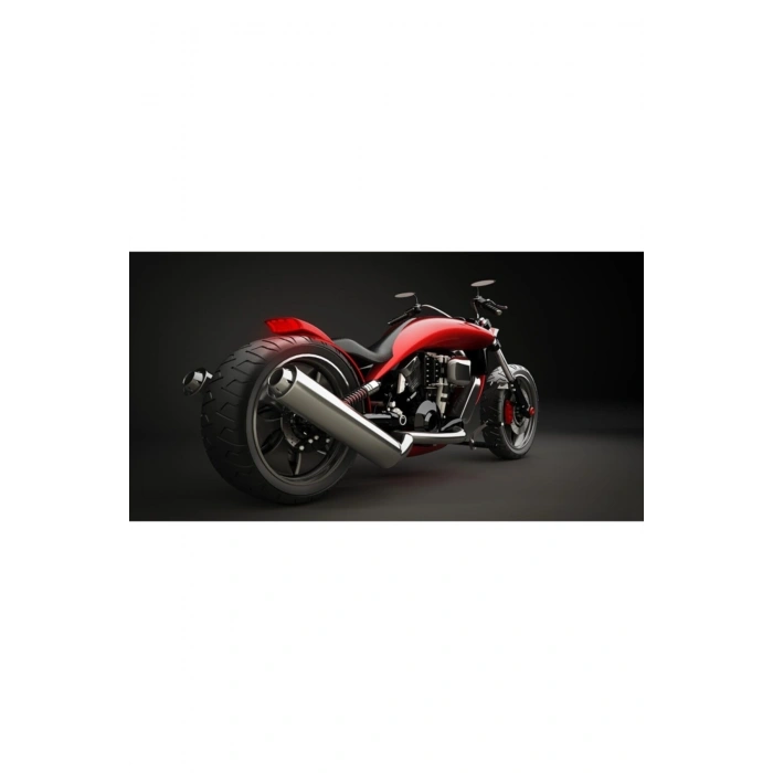 Kırmızı Naked Motor Canvas Tablo (60x120)