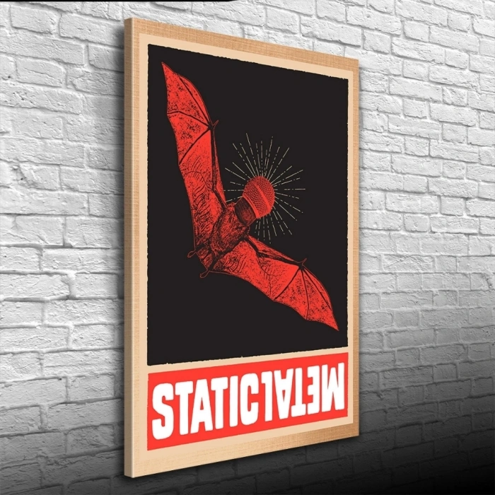 Kırmızı vre Siyah Tonlarda Yarasa Görselli Poster Kanvas Tablo 50 x 70