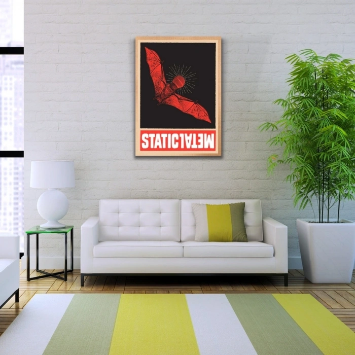 Kırmızı vre Siyah Tonlarda Yarasa Görselli Poster Kanvas Tablo 50 x 70