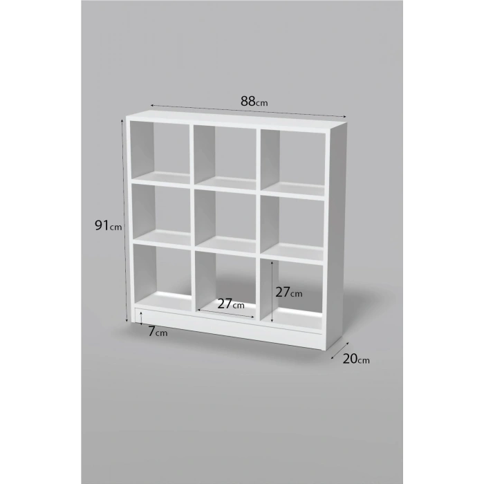 KİTAPLIK ÇOK AMAÇLI MUTFAK RAF DOLAP  9 BÖLMELİ BEYAZ