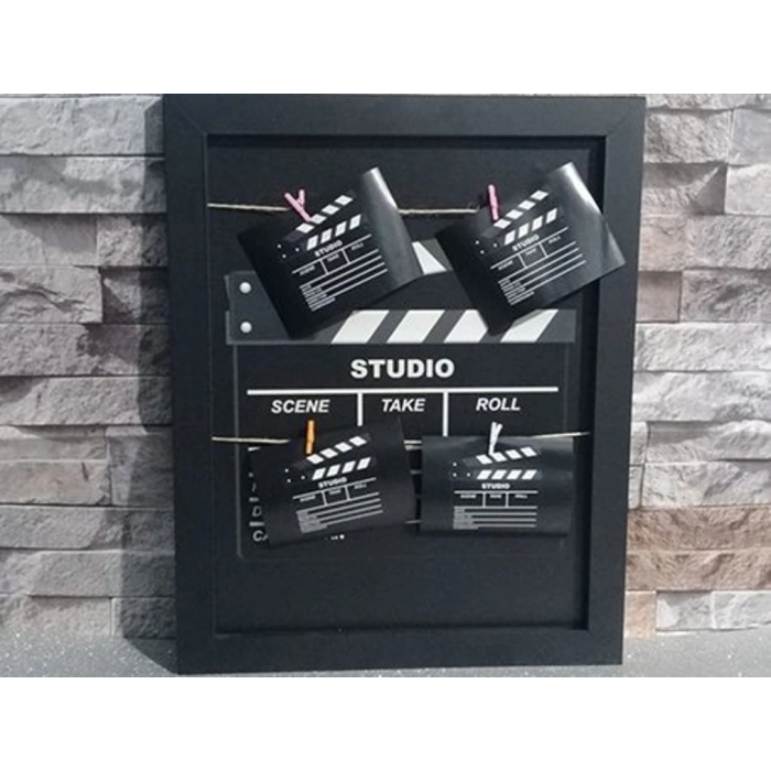 Klaket Tasarımlı İpli ve Mandallı Fotoğraf Çerçevesi No: 2