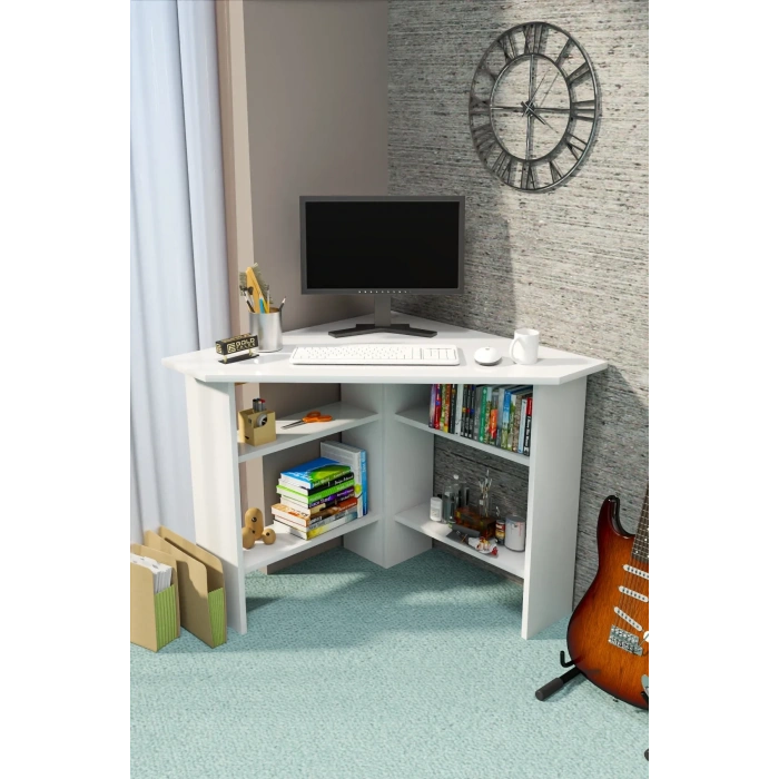 Köşe Tv Sehpası Beyaz