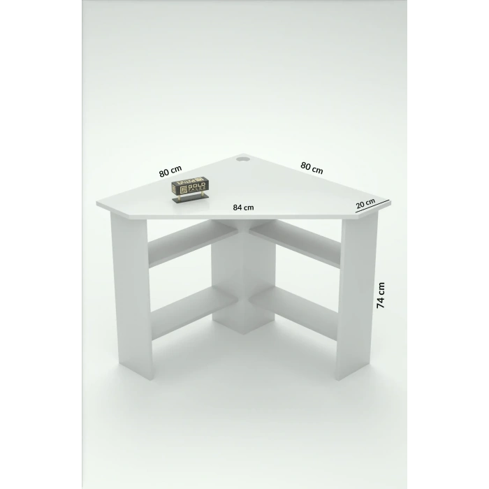 Köşe Tv Sehpası Beyaz