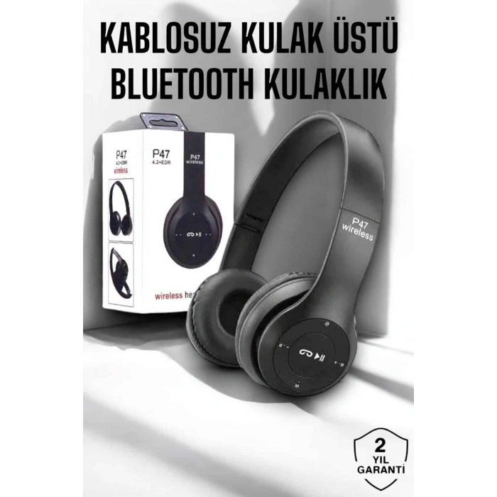 Kulak Üstü TF Kart ve AUX Destekli Ergonomik Bluetooth Kulaklık