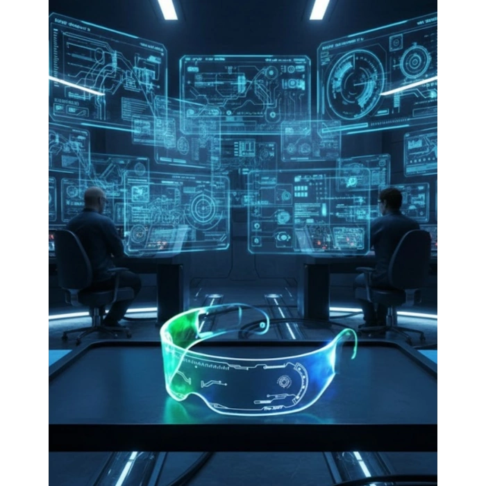 LED Işıklı Rave Gözlüğü 7 Renk 5 Işık Modu Futuristik Tasarım