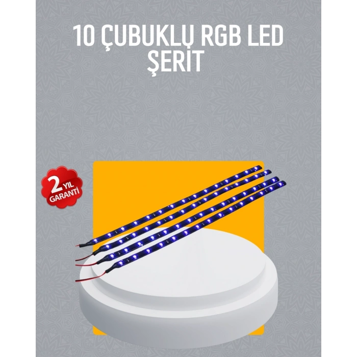 LED Yağmur Işığı Seti 10 Adet Meteor Çubuk Aydınlatma