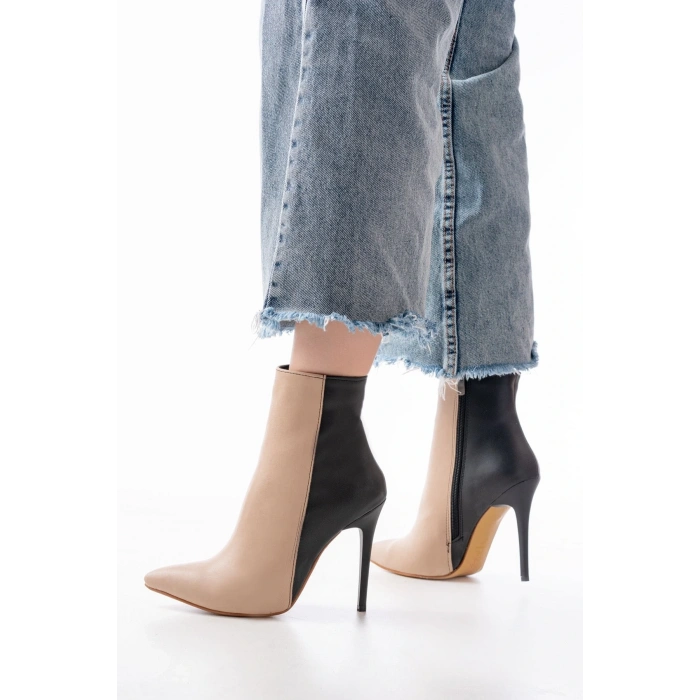 LS-216 Nut Yüksek İnce Topuklu Fermuarlı Kadın Bot