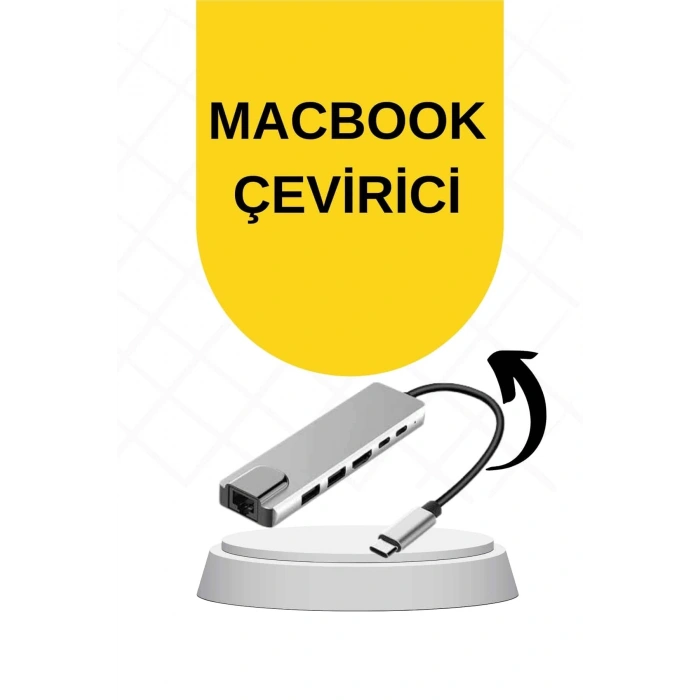Macbook Pro/air Uyumlu USB Type-C 8 In 1 Hub Dönüştürücü Çevirici Çoklayıcı USB Hdmı Micro Sd 8 Girişli