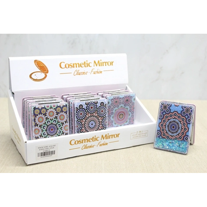 Mandala Desenli Hareketli Sulu El Aynası - Model 1