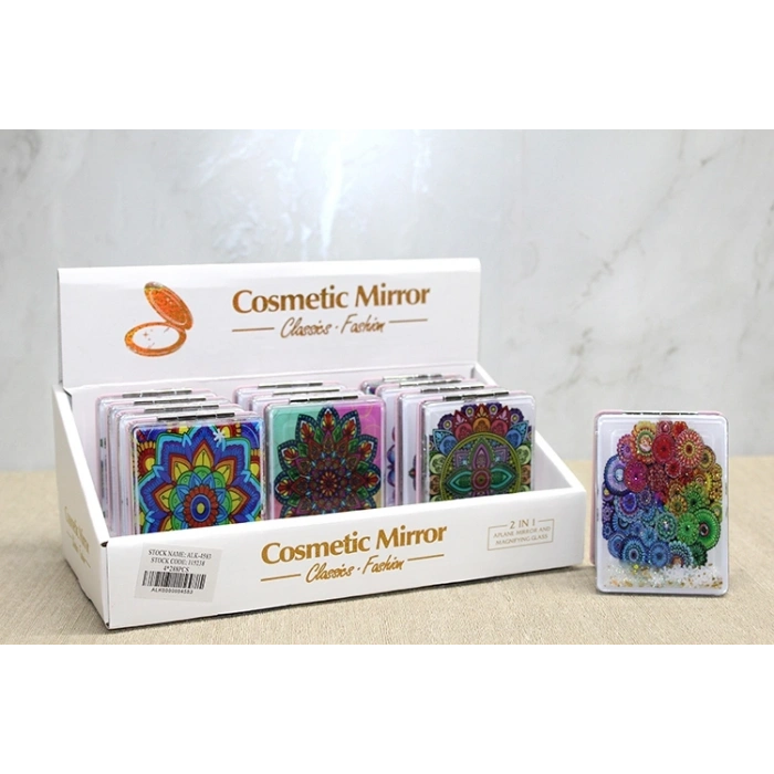 Mandala Desenli Hareketli Sulu El Aynası - Model 2