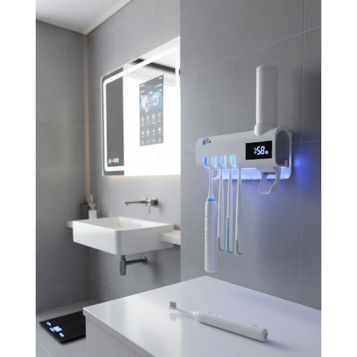 Manyetik Duvar Tipi UV Hijyenik Diş Fırçası Tutucu