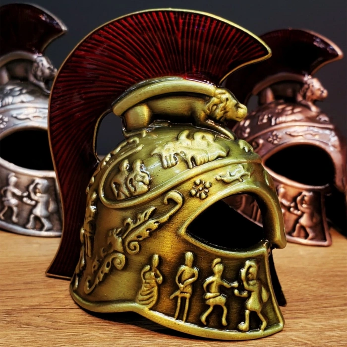 Metal Dekoratif Şövalye Miğferi - Tarihi Tasarım - 10x5 cm
