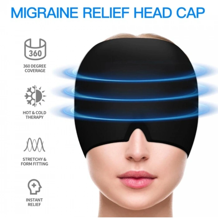 Migren Soğuk-Sıcak Kompres Maske | Baş Ağrısı ve Stres Gidermeye yardımcı Jel Maske