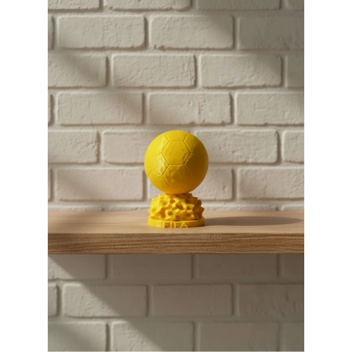 Mini FIFA Futbol Topu Biblo Sarı Renk 10cm Spor Temalı Dekor