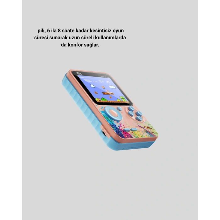 Mini Retro Oyun Konsolu 500 Oyunlu 3.0 İnç Ekran ve Şarjlı Batarya