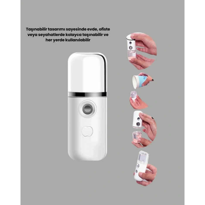 Mini Şarjlı Buhar Nemlendirici – Taşınabilir, Enerji Tasarruflu, Kablosuz Kullanım