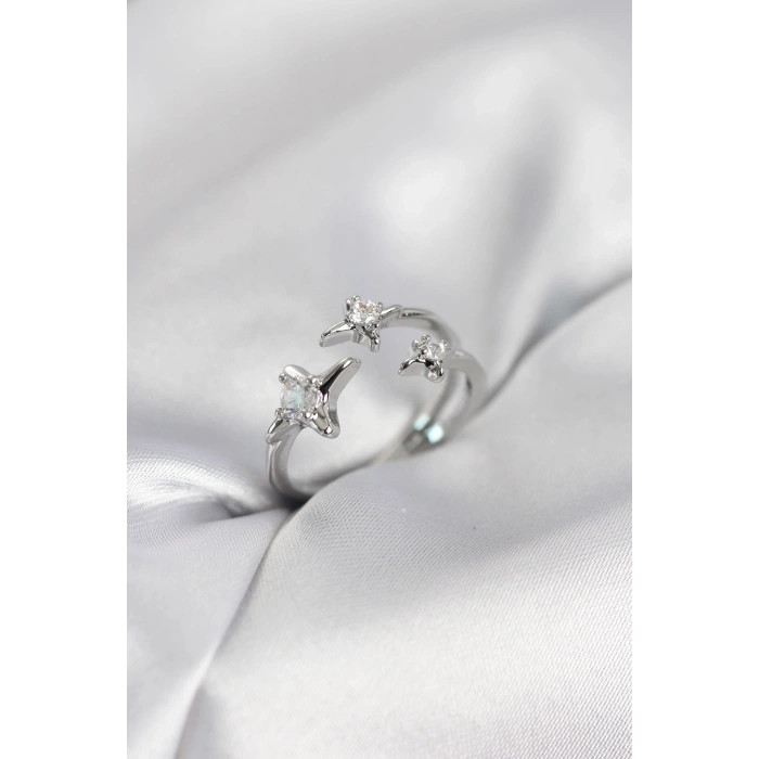 Minimal Kutup Yıldızı Model Gümüş Renk Kadın Yüzük