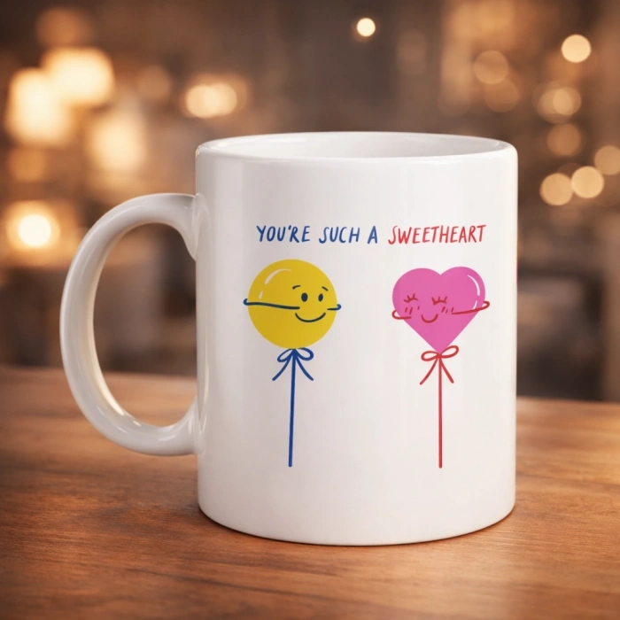 Model 21 – You’re Such a Sweetheart Tasarımlı Porselen Kupa - Arkadaşa Sevgiliye Özel Tatlı Mesajlı Kupa