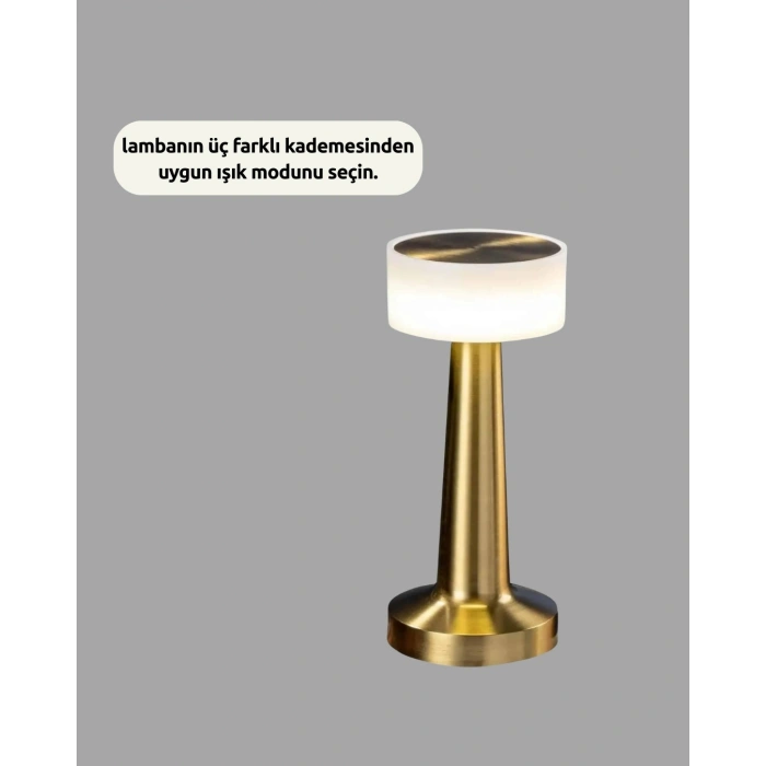 Modern USBli Kablosuz Masa Lambası – Minimalist Tasarım, 3 Farklı Parlaklık