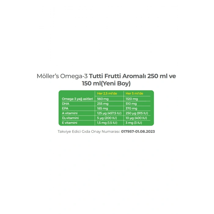 Möllers Omega-3 Balık Yağı Şurubu Tutti Frutti 150 ml