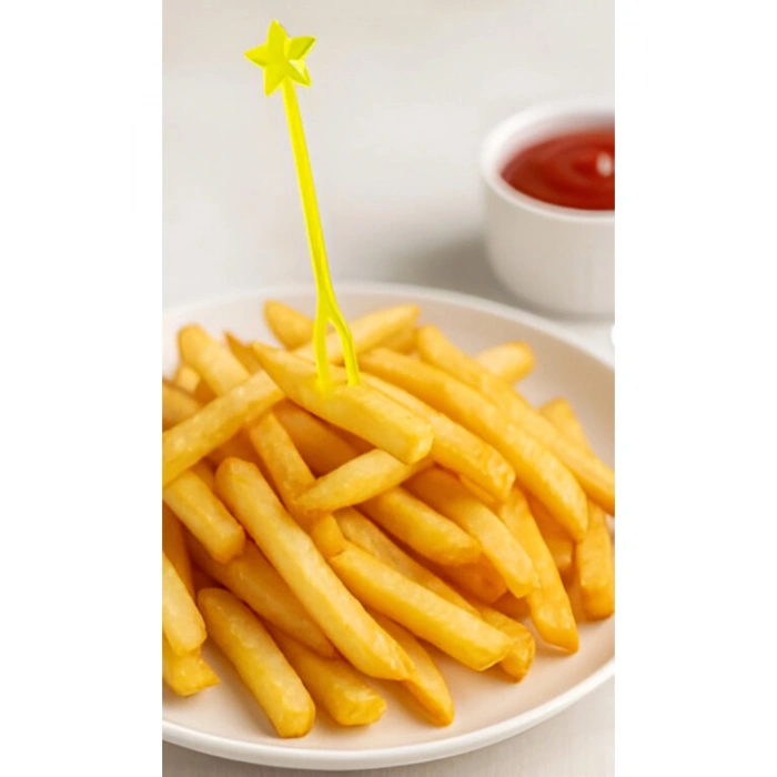 Mor Tek Kullanımlık Plastik Cips Çatalı- 50 Adet- Cips Kürdanı- Kanepe Çatalı- Meyve Çatalı