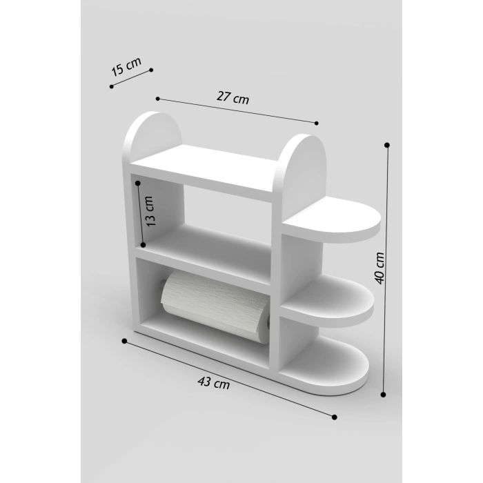 Mutfak Rafı Baharatlık Peçetelik Beyaz