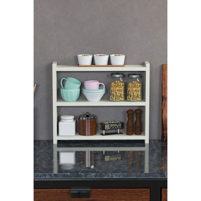 Mutfak Rafı Tezgah Üstü Organizer Krem