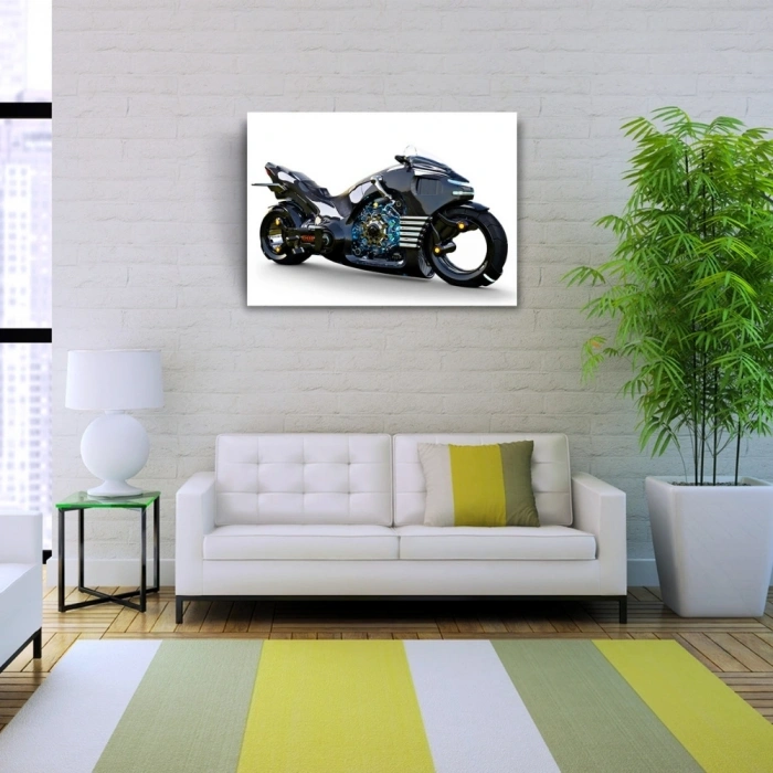 Naked Futuristik Motosiklet Kanvas Tablo 50 x 70