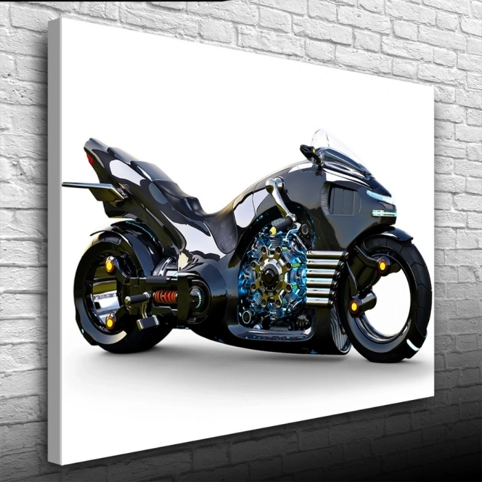 Naked Futuristik Motosiklet Kanvas Tablo 50 x 70