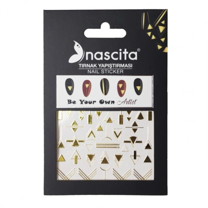 Nascita Tırnak Üstü Sticker Gold Üçgen Şekli Temalı