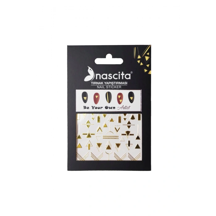 Nascita Tırnak Üstü Sticker Gold Üçgen Şekli Temalı