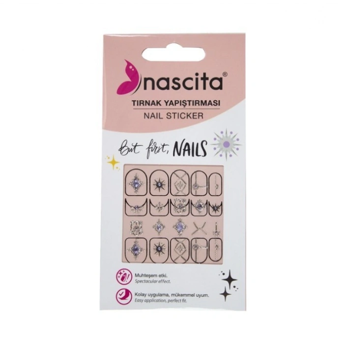 Nascita Tırnak Üstü Sticker Gümüş Temalı