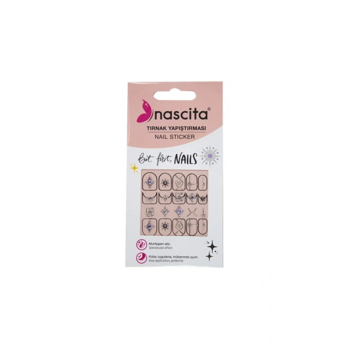 Nascita Tırnak Üstü Sticker Gümüş Temalı