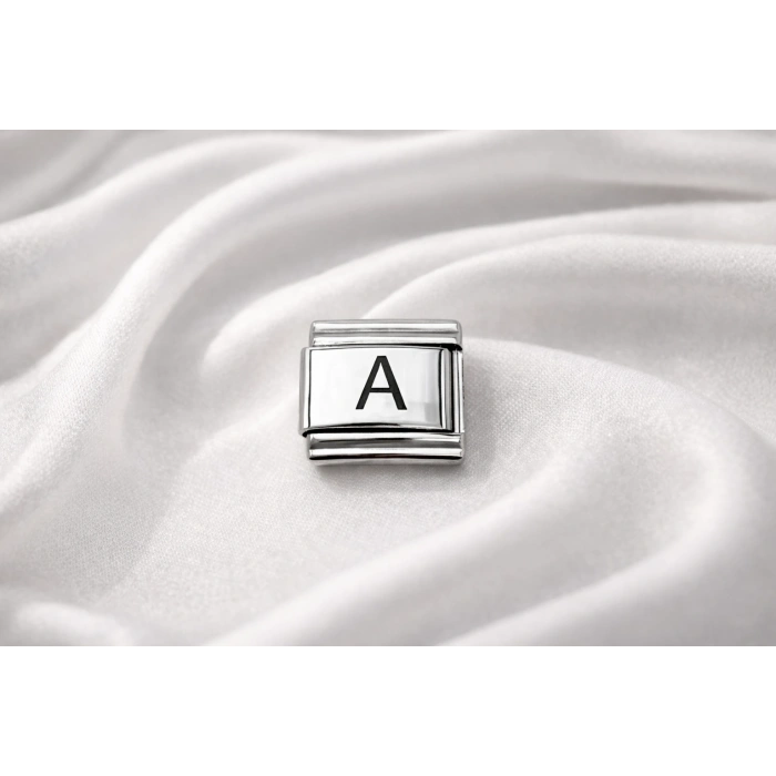Nomination Uyumlu A Harfi Charm – Çelik Harfli Bileklik Aksesuarı, Kişiye Özel Modüler Takı
