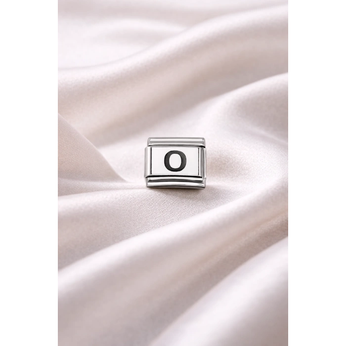 Nomination Uyumlu O Harf Charm | Çelik Bileklik Aksesuarı | Kişiye Özel Harf Modülü | Minimal & Zarif