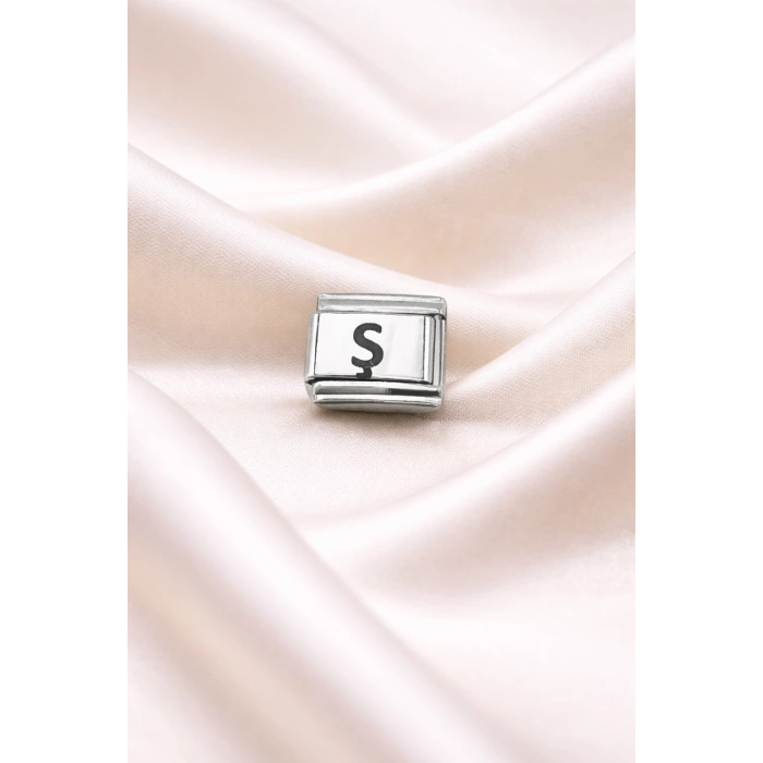 Nomination Uyumlu Ş Harfli Charm | Paslanmaz Çelik Harf Charm | Kişiye Özel Bileklik Aksesuarı