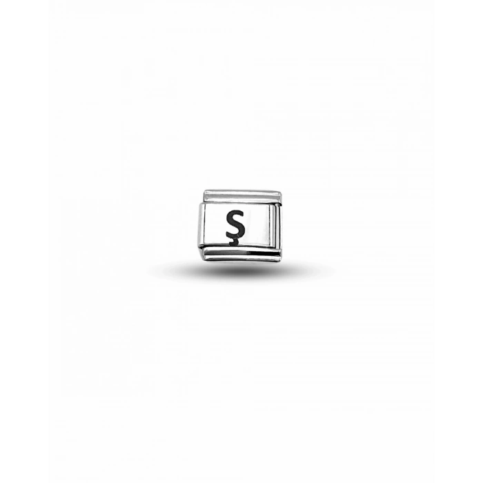 Nomination Uyumlu Ş Harfli Charm | Paslanmaz Çelik Harf Charm | Kişiye Özel Bileklik Aksesuarı