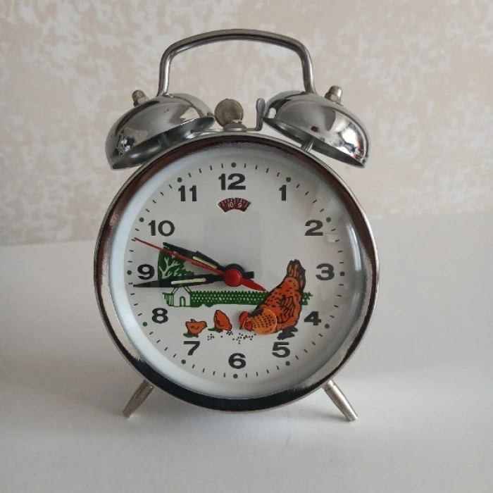 Nostaljik Kurmalı Horozlu Çalar Saat Büyük Boy