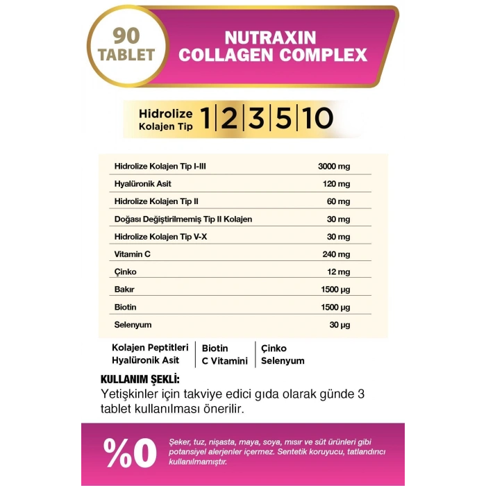 Nutraxin Beauty Collagen Complex 90 Tablet